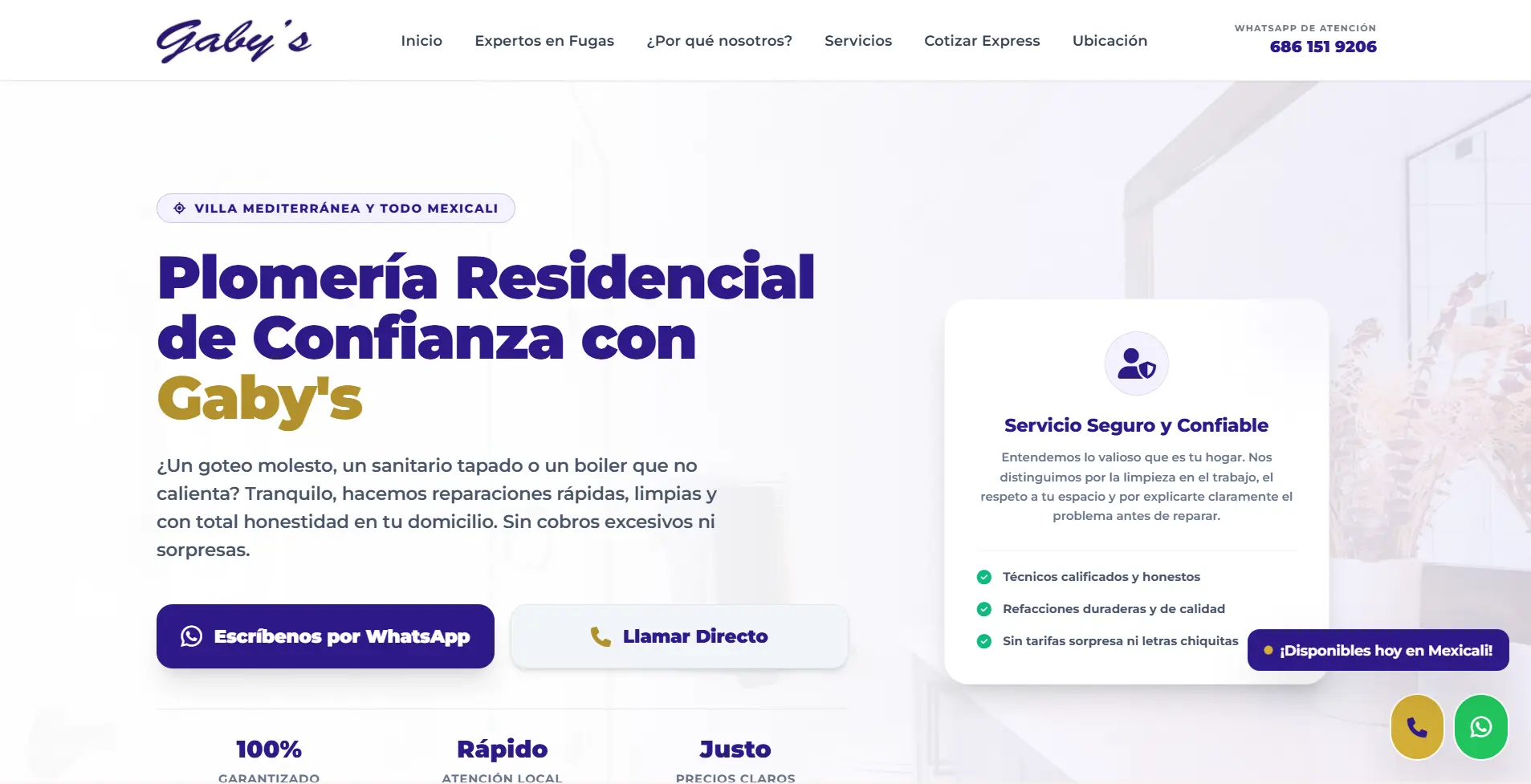 Gabys Plomería Website