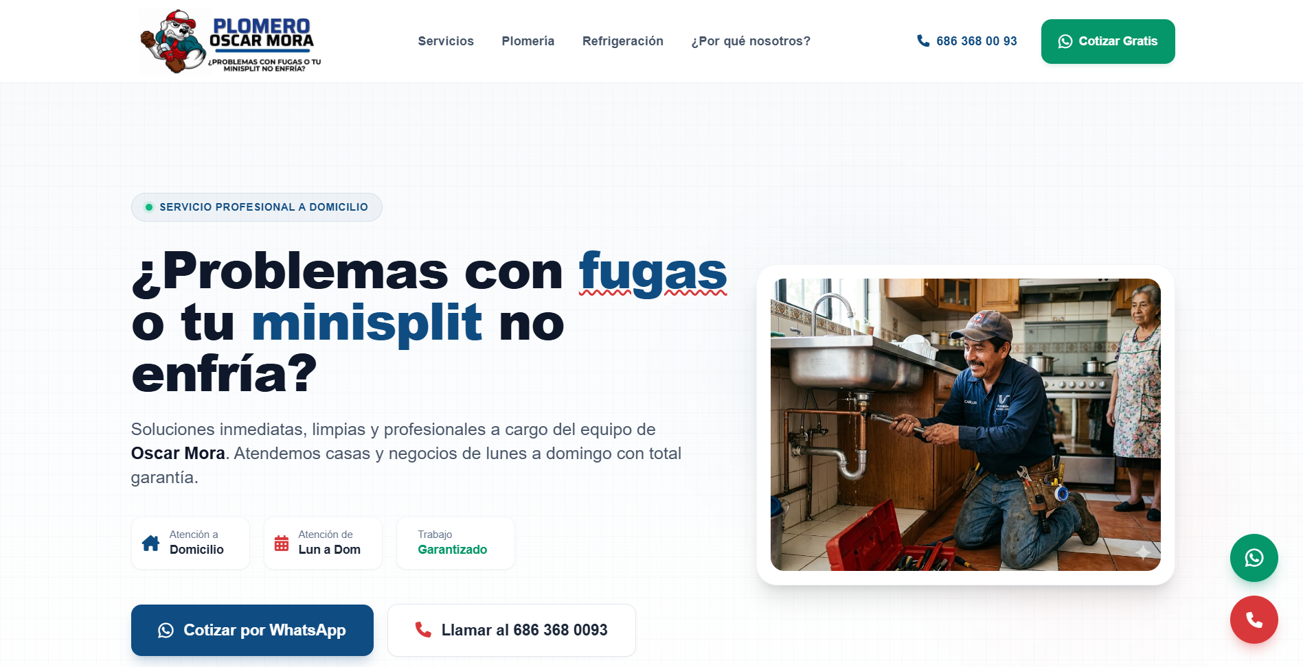 Plomería Oscar Mora Website