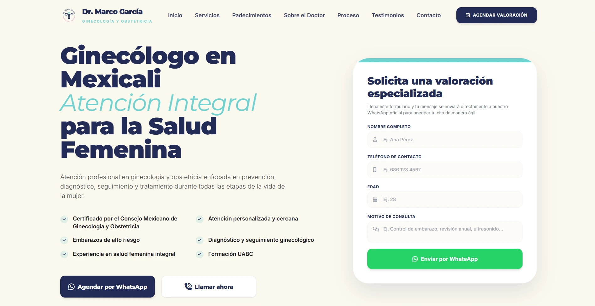 Ginecólogo Marco García Website