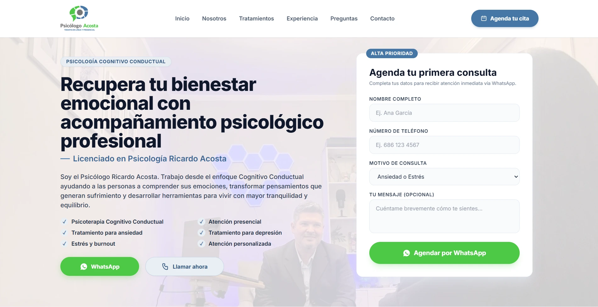 Psicólogo Ricardo Acosta Website