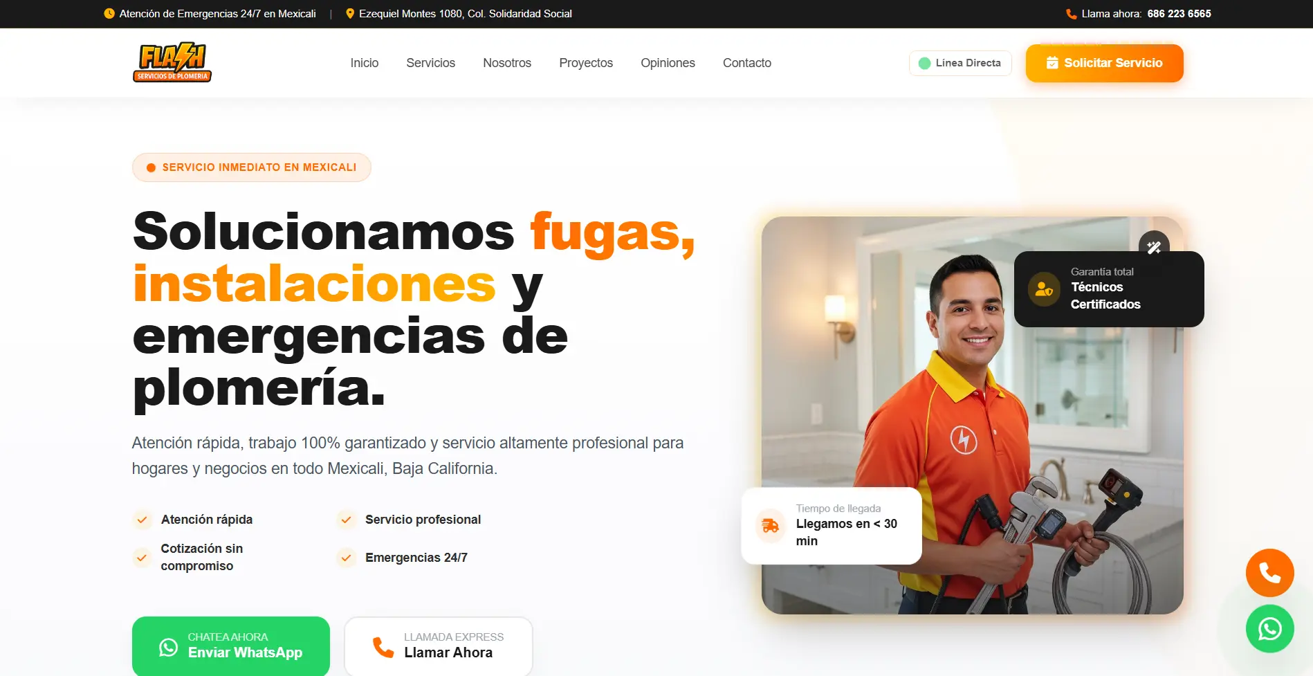 Flash Plomería Website